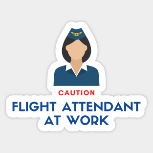 Flight Attentant at Work Sticker